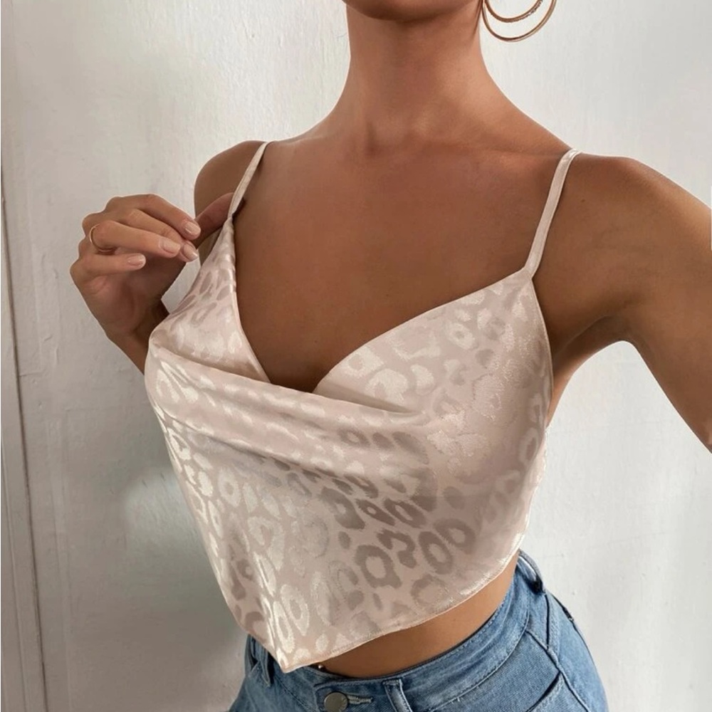 Backless Satin Crop Top